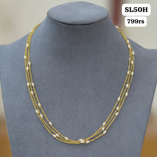 3 Layers Swarovski Beads with Chain