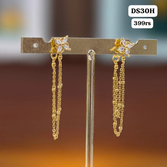 Flower Stud with string earrings