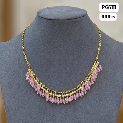 Pink beads with chain