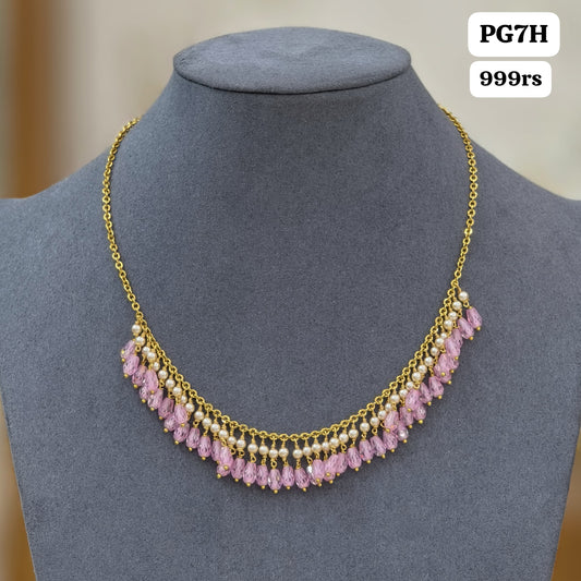 Pink beads with chain