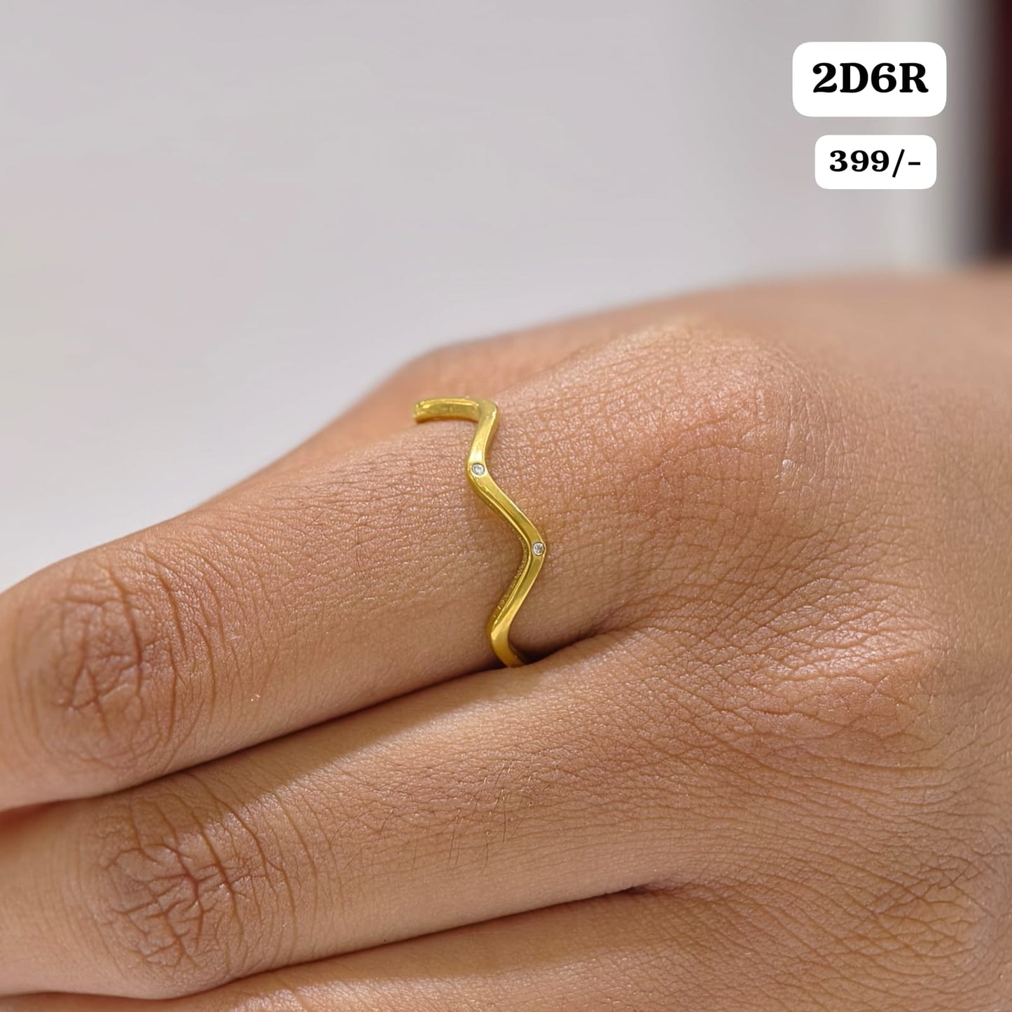 2 stone Wave Ring