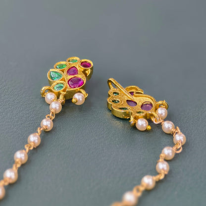 Peacock pendant with Single Earchains