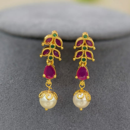 Micro gold Finishing Short Neckset (Ruby stone)
