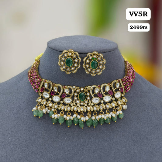 Neck Chocker with kempu stones