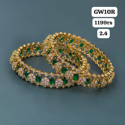 Green stones Bangles (2.4)