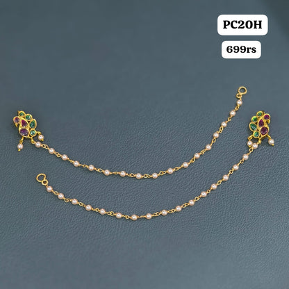 Peacock pendant with Single Earchains