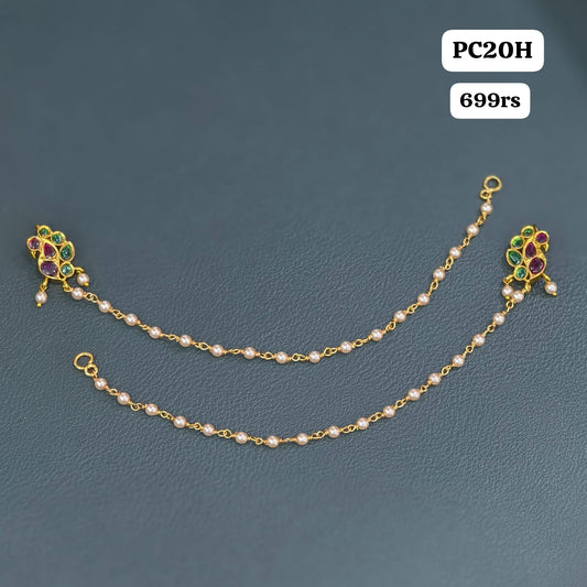 Peacock pendant with Single Earchains