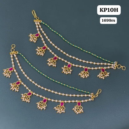 Kundan Beads Earchains