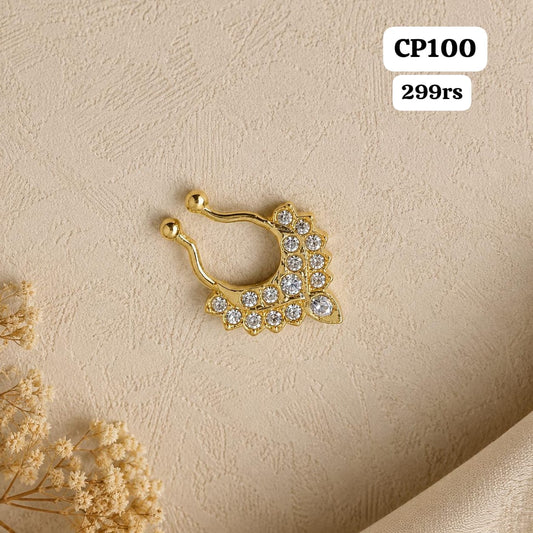 Double Stone Bulaki Nose pin-H