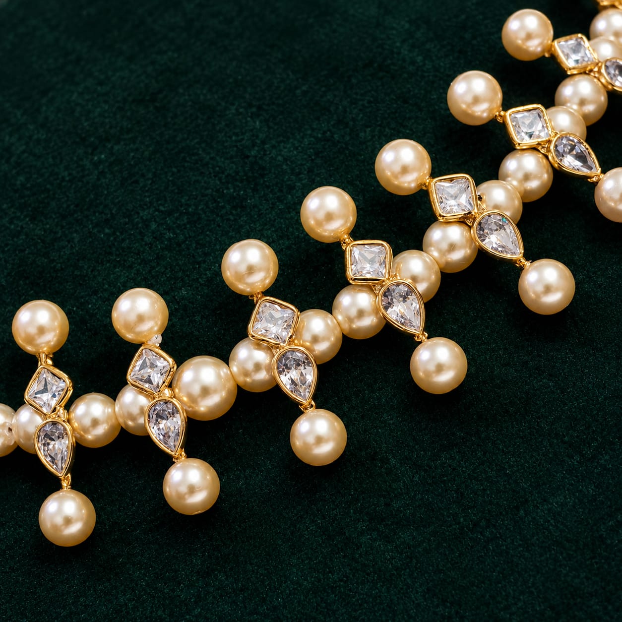 Swarovski Beads &Polki Stone Neckset