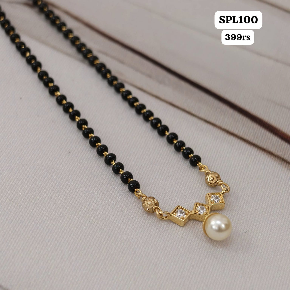Short black beads