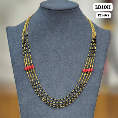 Layers black crystal and Pagadam beads Chain
