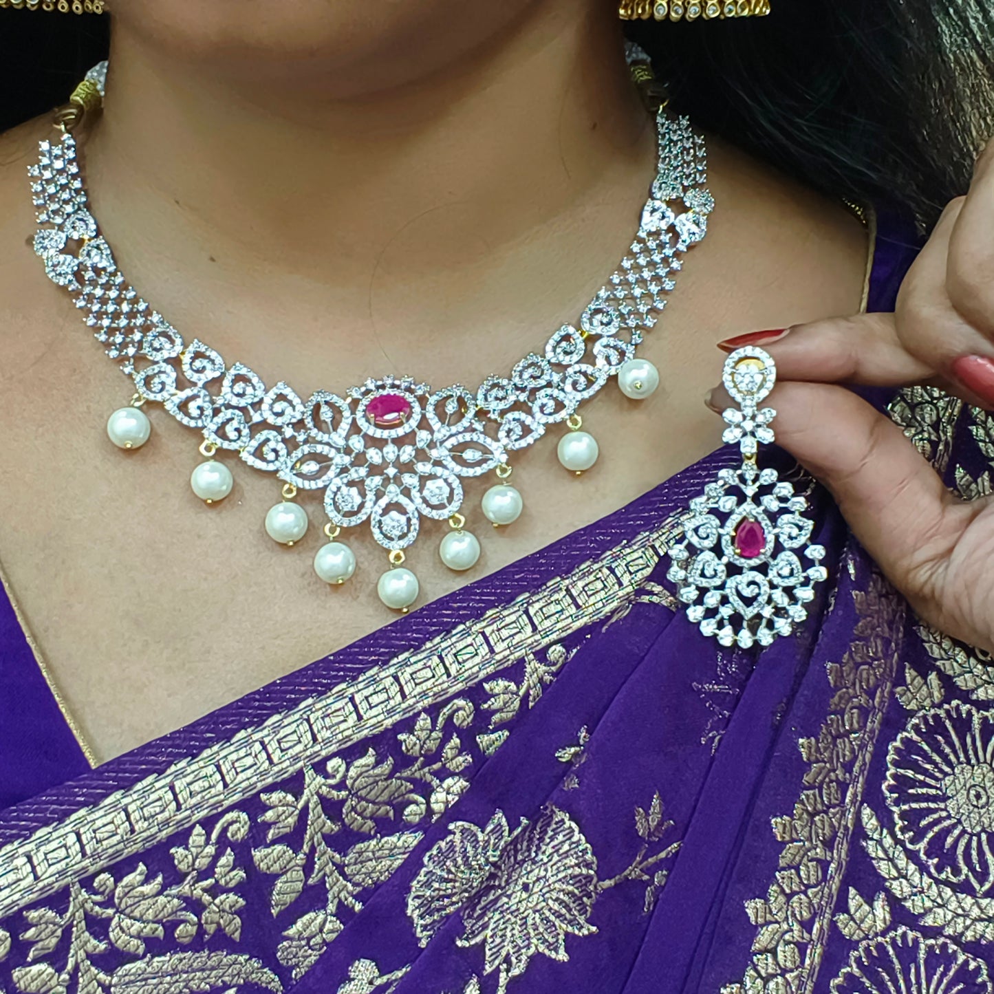 Pink diamond Neckset