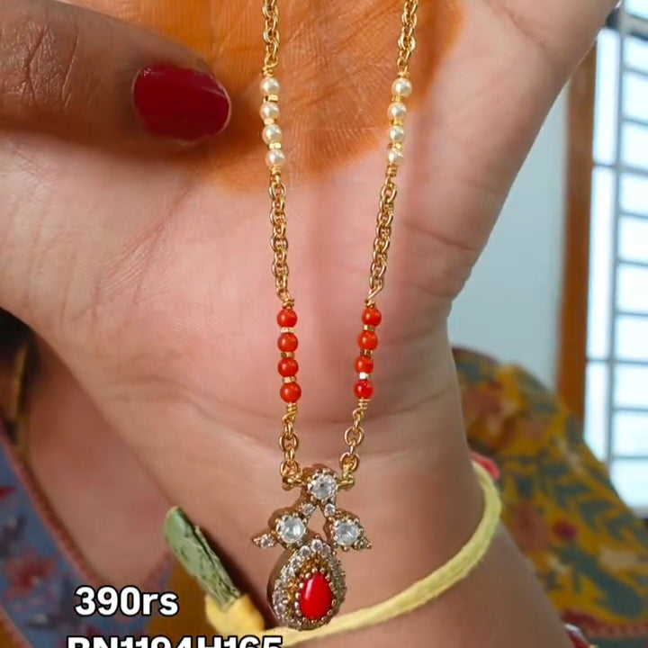 16 Inches Coral Victorian chain