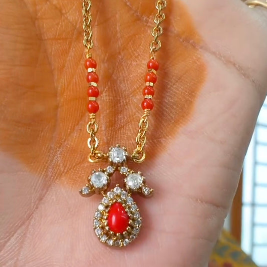 16 Inches Coral Victorian chain