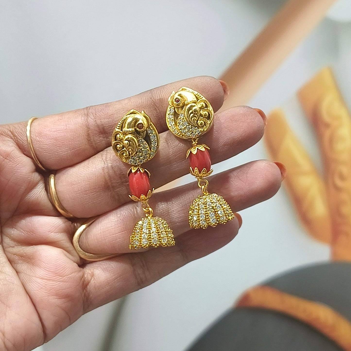 Coral earings