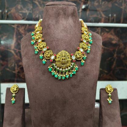 Antique kundan temple neckset