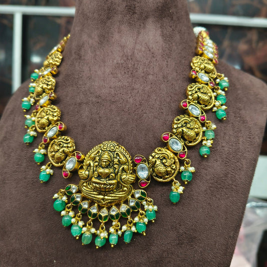 Antique kundan temple neckset