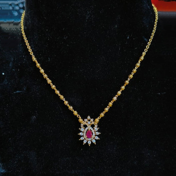 Pink antique pendant chain