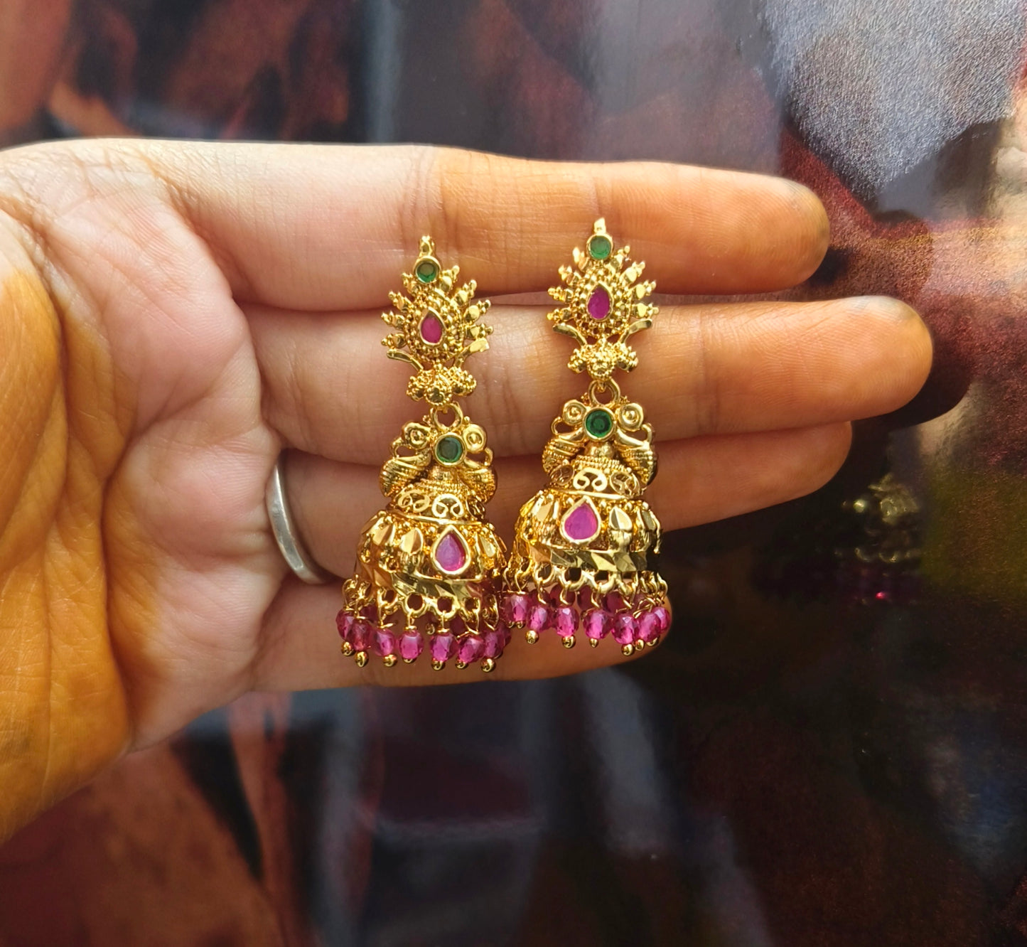 Pink butta earrings