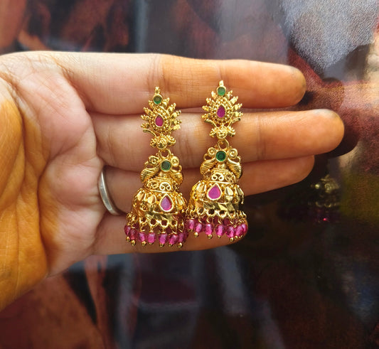 Pink butta earrings