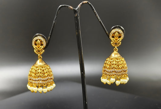Temple carving butta earrings