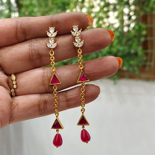 Kundan string earrings