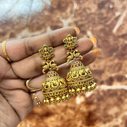 Jhumkas in Peacock Design