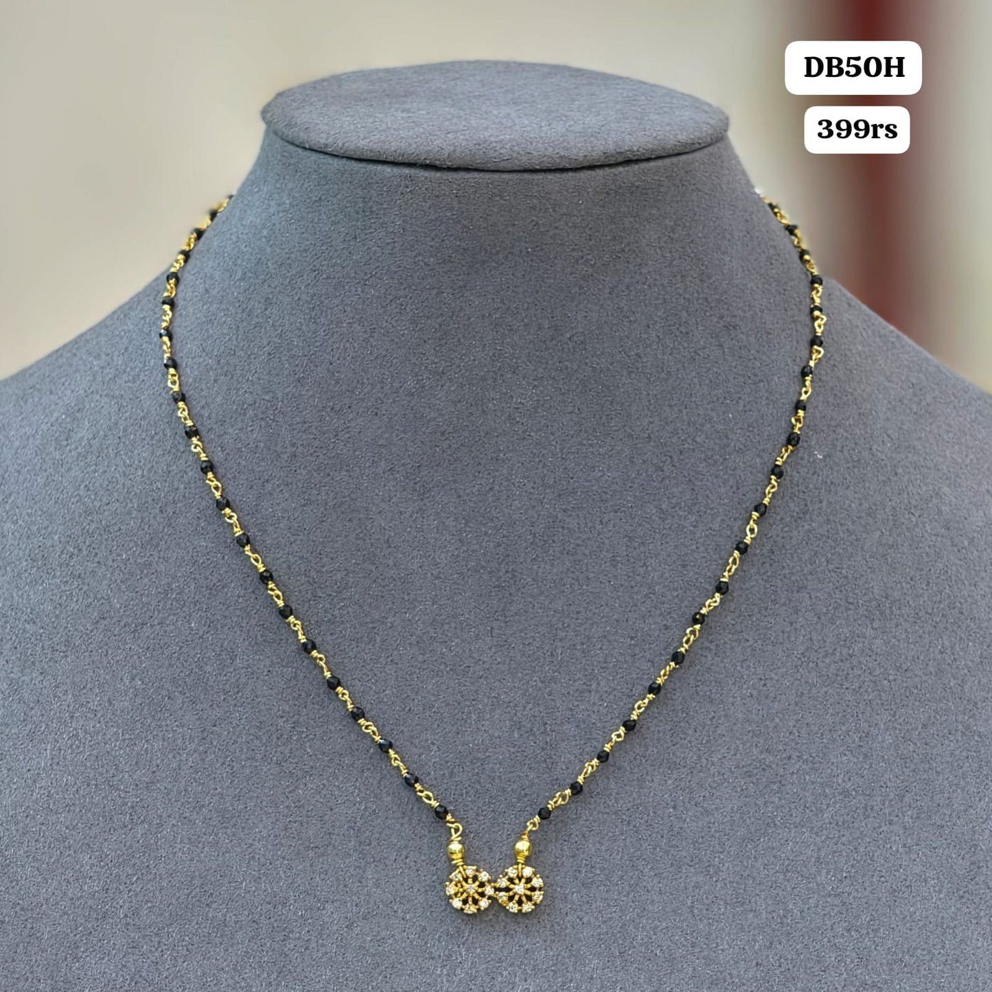 Short black beads