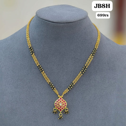 2 lines short black beads