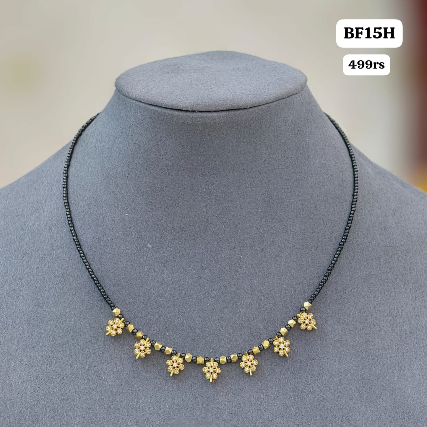 Short black beads