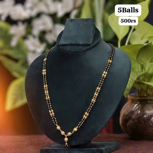 5 ball black beads [beads design will be different].