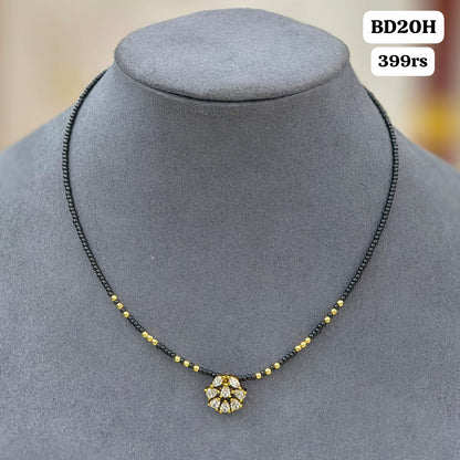 short black beads