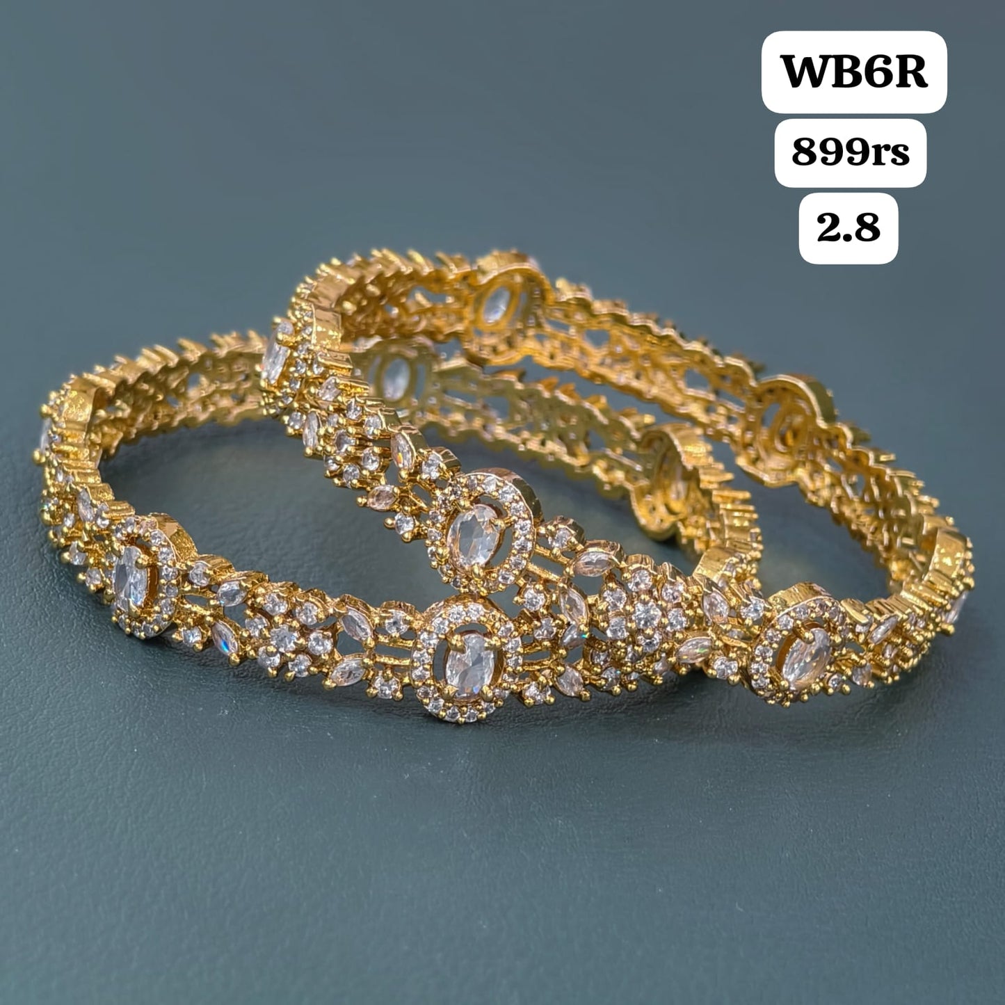 White stone bangles (2.8)