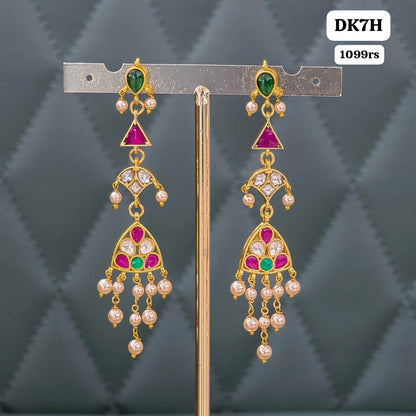 kundan string Earrings
