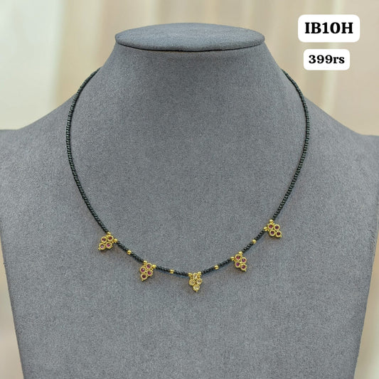 invisible short black beads