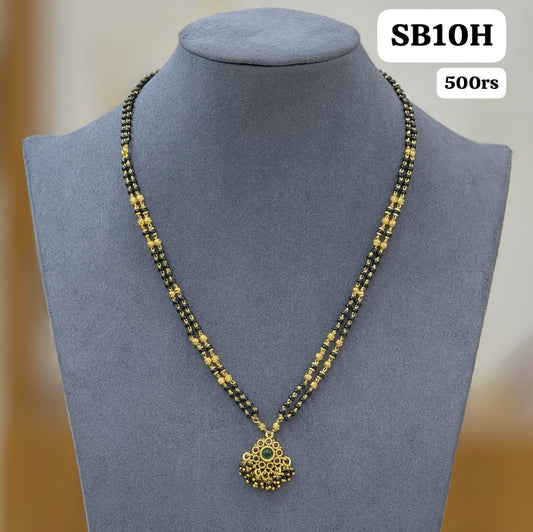 2 lines black beads
