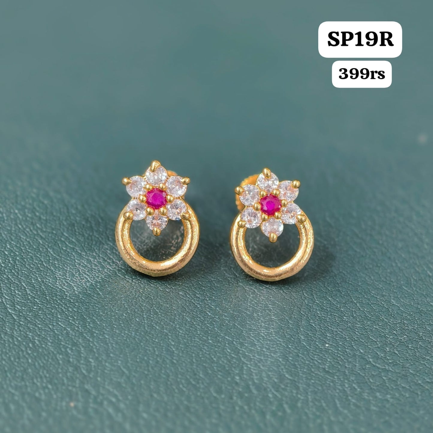Studs (ruby&white)