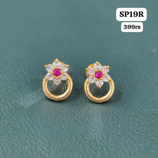 Studs (ruby&white)