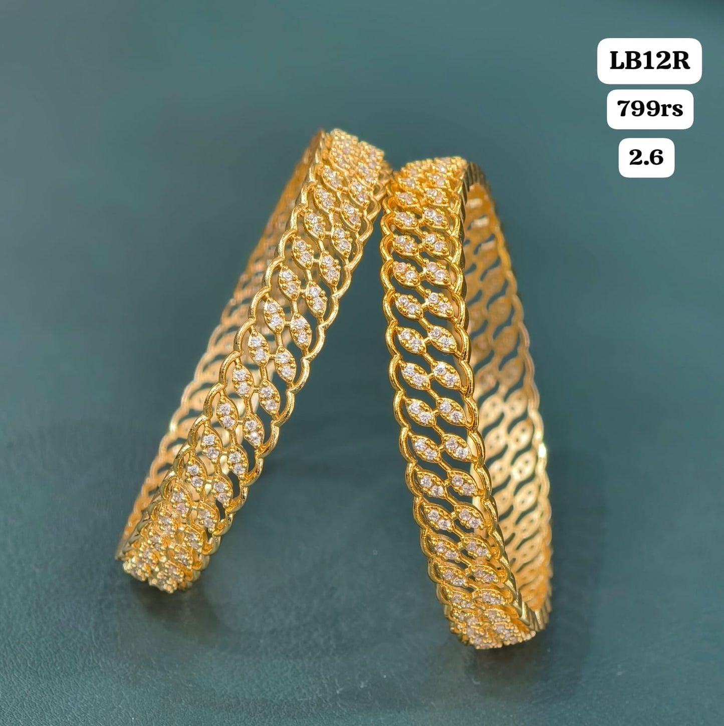 White Stone Bangles (2.6)