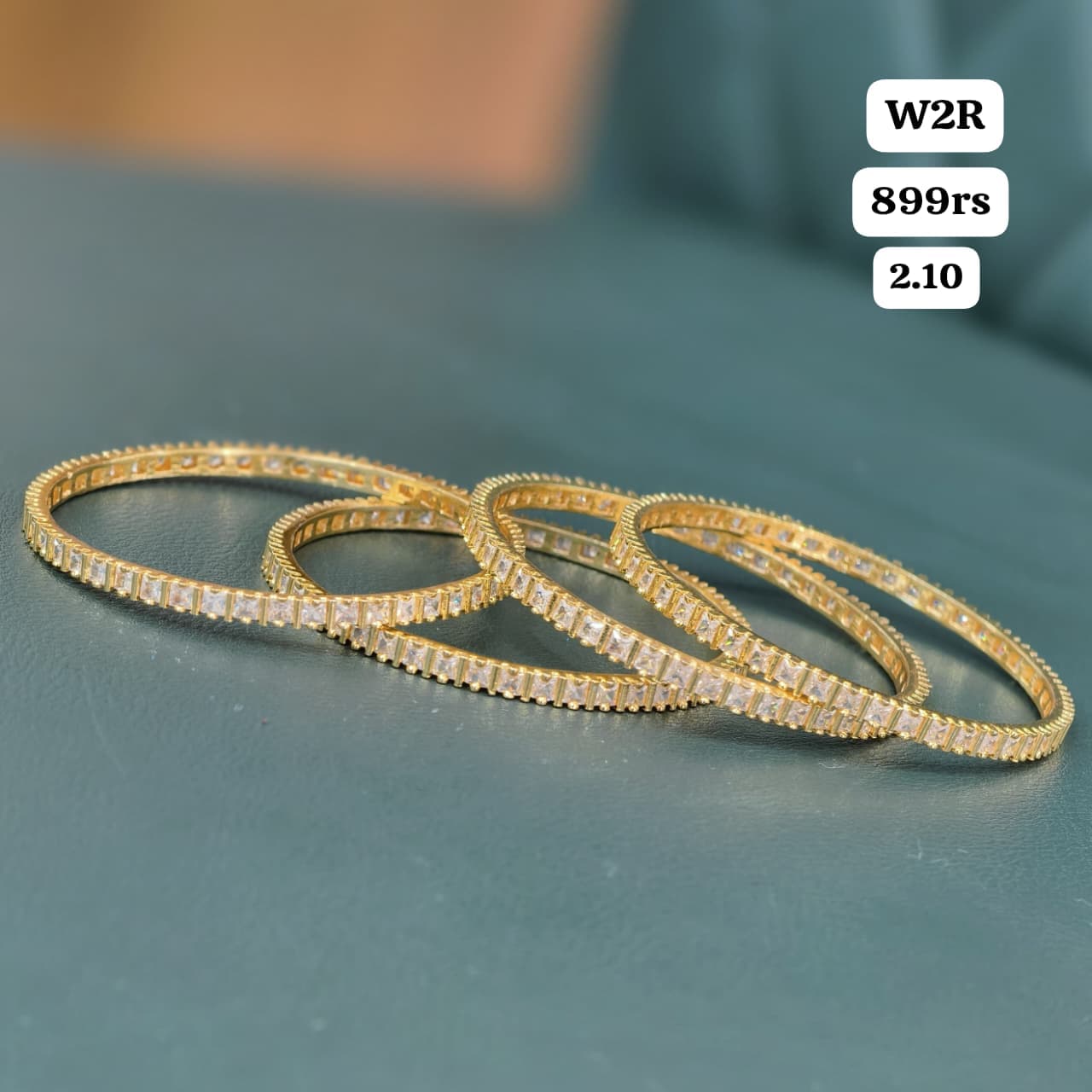WHITE Stone Bangles (2.10)