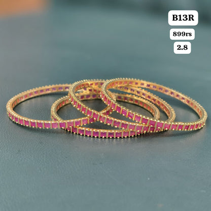 Pink Stone Bangles (2.8)