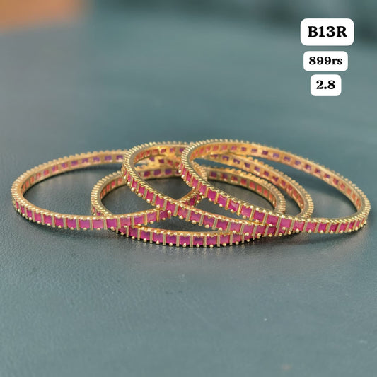 Pink Stone Bangles (2.8)