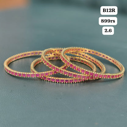 Pink Stone Bangles (2.6)