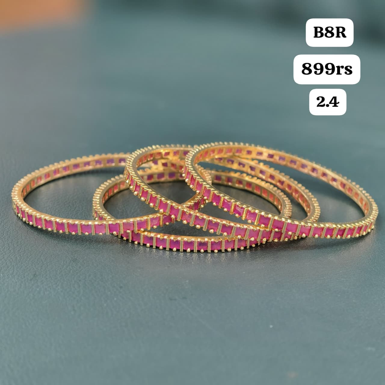 Pink Stone Bangles (2.4)