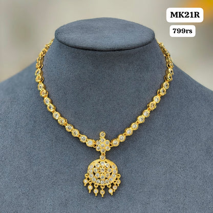 White Stone Neckset (MICRO GOLD )