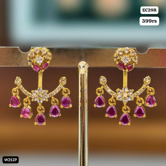 Earrings (pink&white)