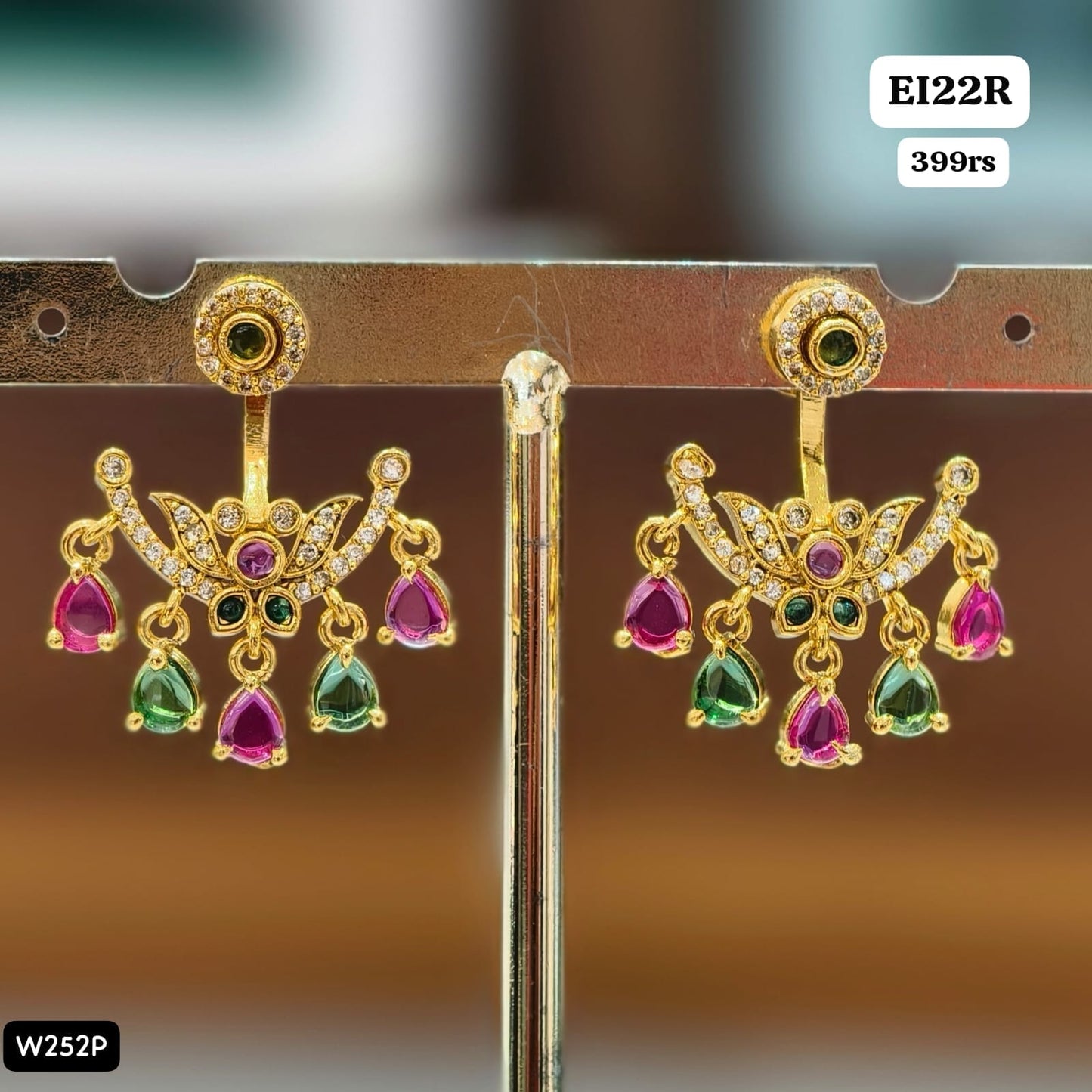 Earrings (pink&green)