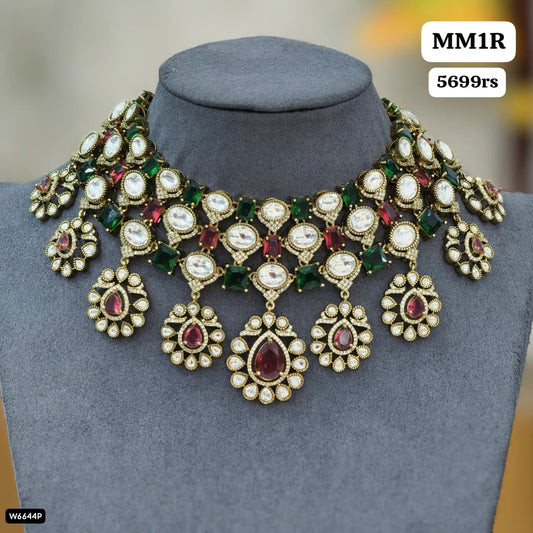 Victorian Chocker (Ruby & Green)