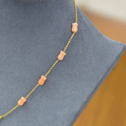 Diamond pendant with beads Chain
